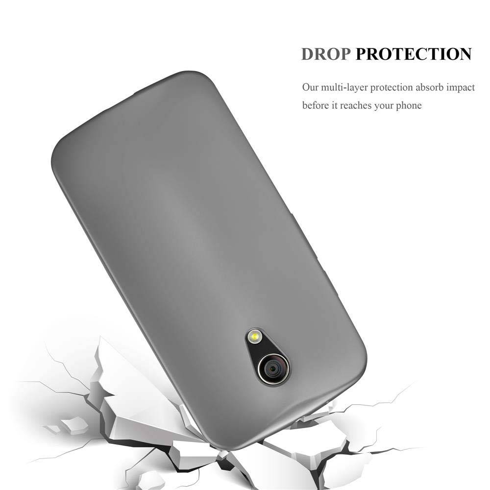 Cadorabo Schutzhülle für Motorola MOTO G2 Hülle in Grau Handyhülle TPU Silikon Etui Cover Case