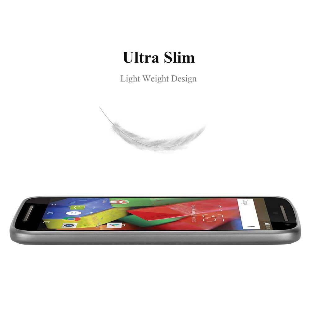 Cadorabo Schutzhülle für Motorola MOTO G2 Hülle in Grau Handyhülle TPU Silikon Etui Cover Case