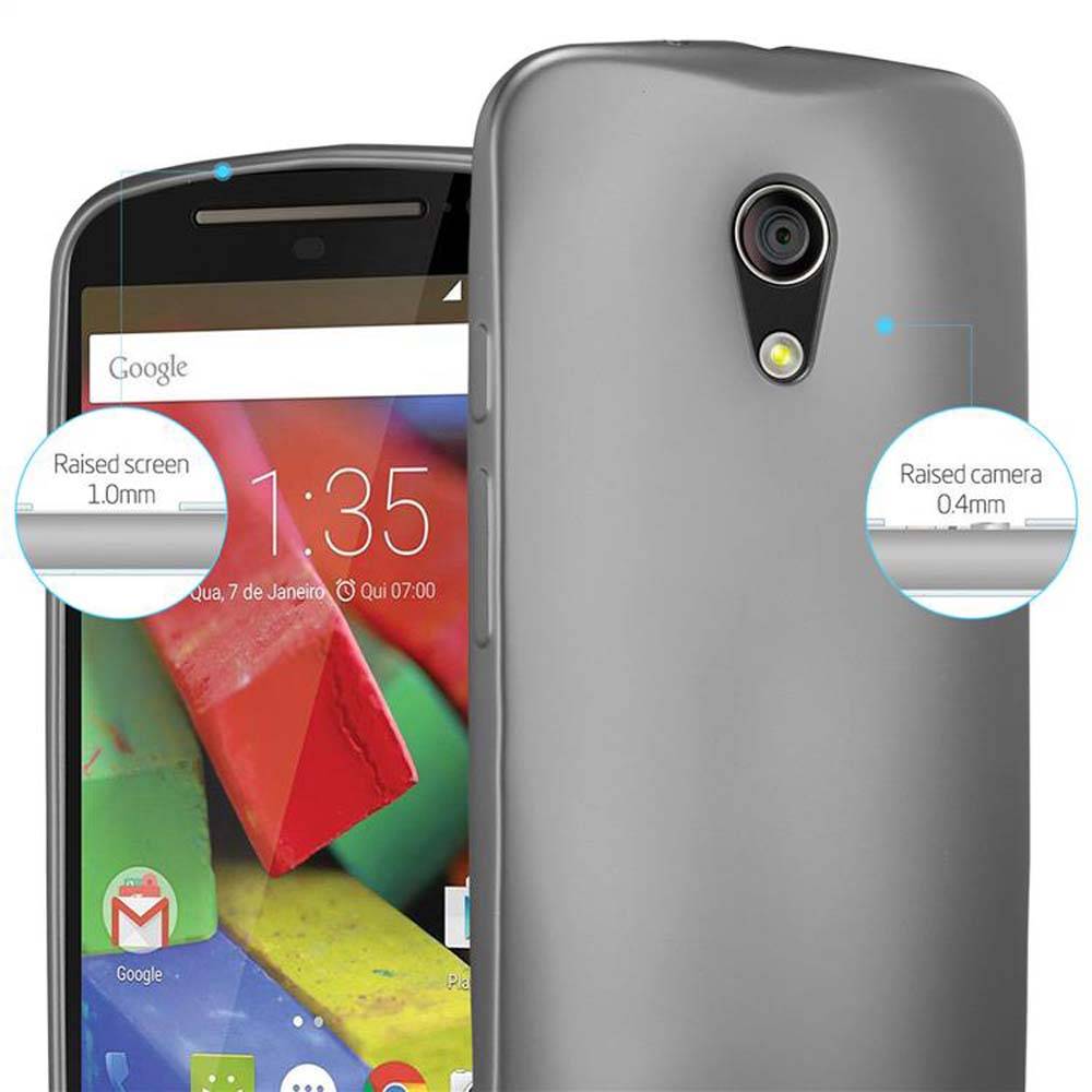 Cadorabo Schutzhülle für Motorola MOTO G2 Hülle in Grau Handyhülle TPU Silikon Etui Cover Case