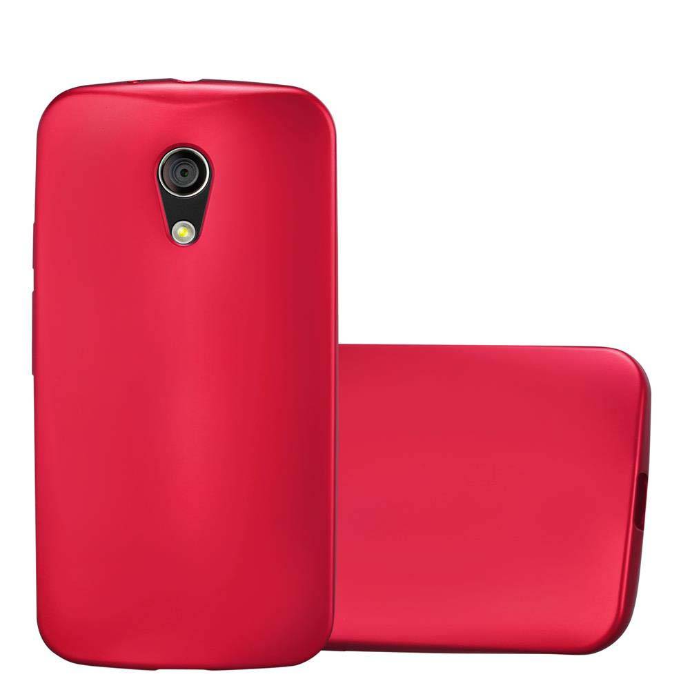 Cadorabo Schutzhülle für Motorola MOTO G2 Hülle in Rot Handyhülle TPU Silikon Etui Cover Case