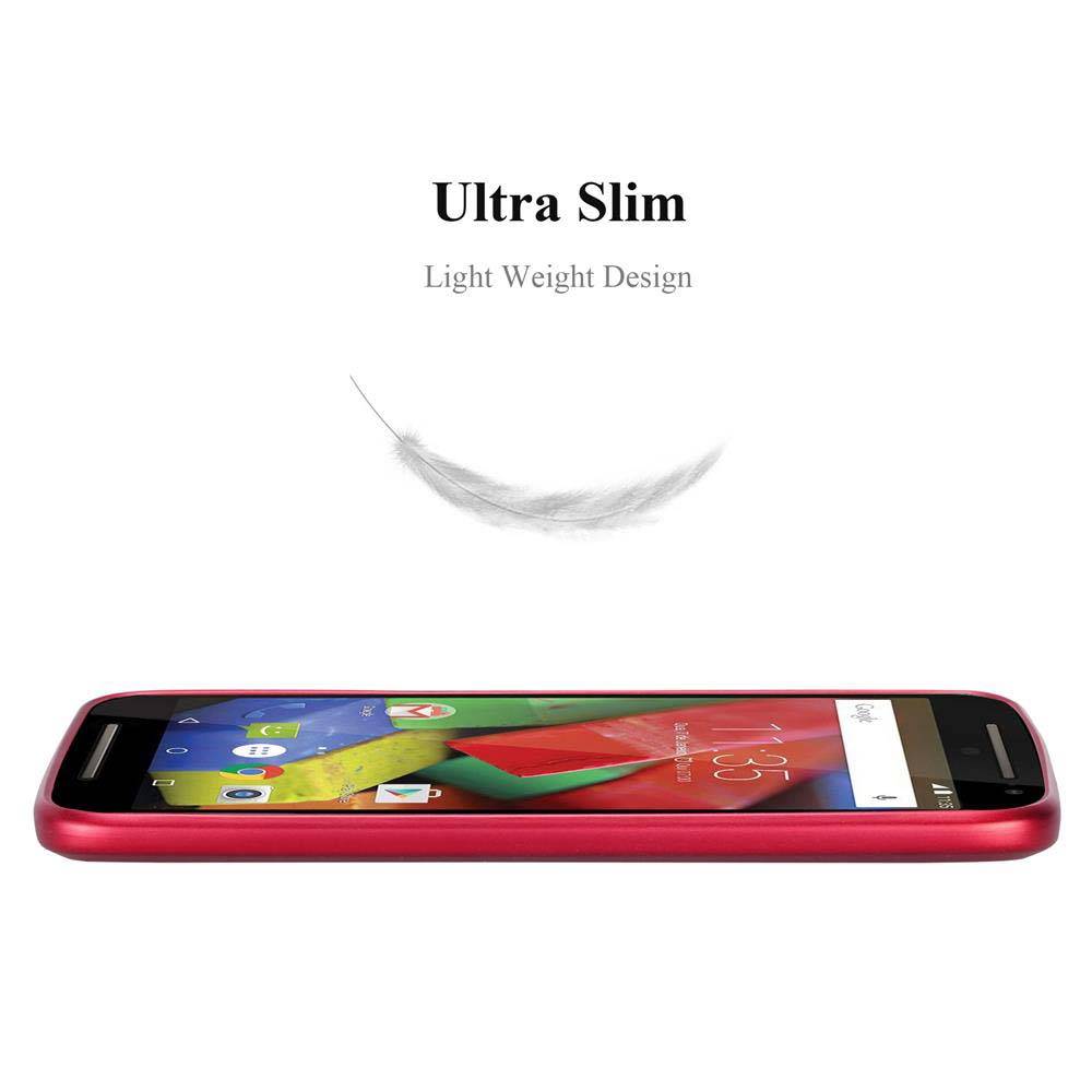 Cadorabo Schutzhülle für Motorola MOTO G2 Hülle in Rot Handyhülle TPU Silikon Etui Cover Case