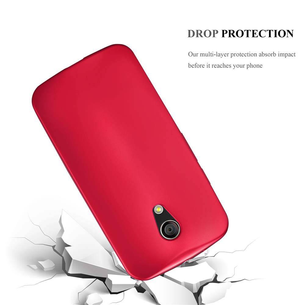 Cadorabo Schutzhülle für Motorola MOTO G2 Hülle in Rot Handyhülle TPU Silikon Etui Cover Case