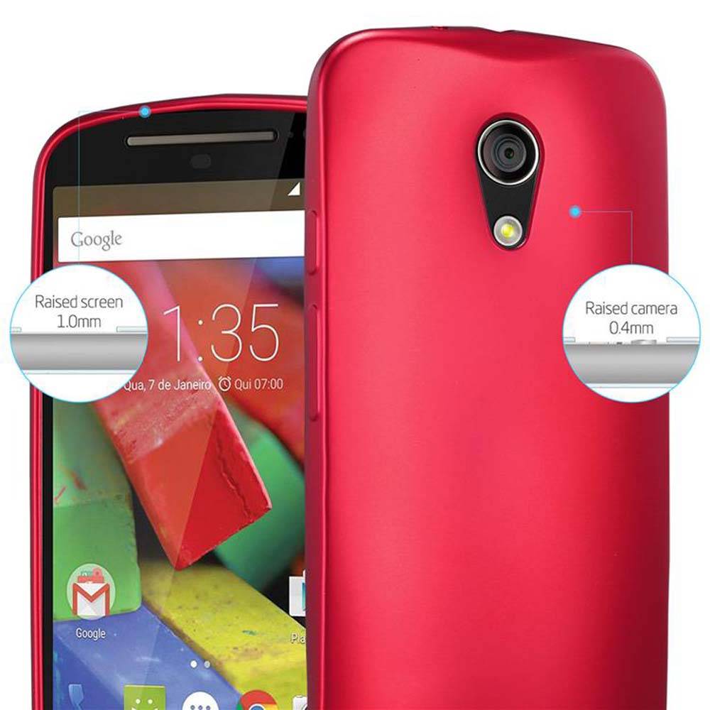 Cadorabo Schutzhülle für Motorola MOTO G2 Hülle in Rot Handyhülle TPU Silikon Etui Cover Case