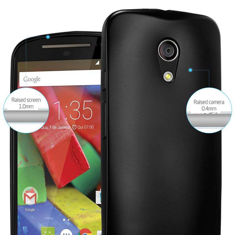 Cadorabo Schutzhülle für Motorola MOTO G2 Hülle in Schwarz Handyhülle TPU Silikon Etui Cover Case