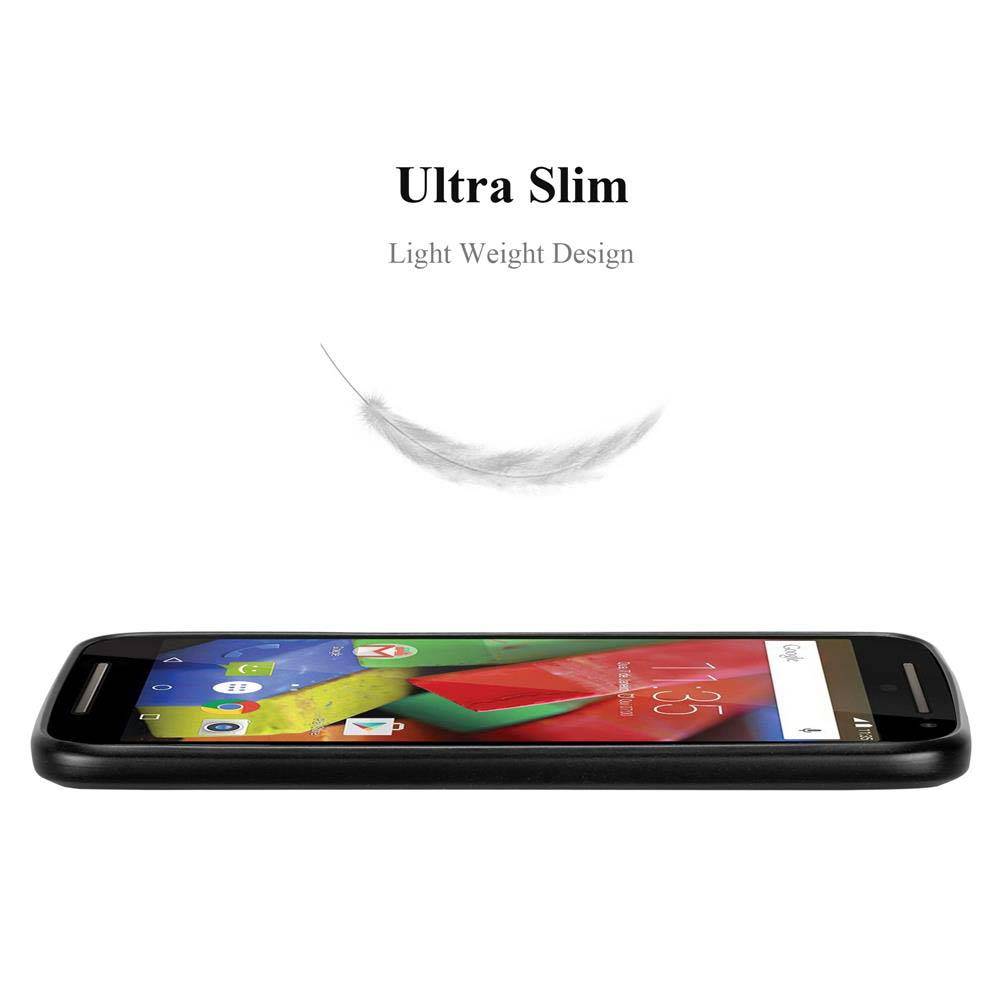 Cadorabo Schutzhülle für Motorola MOTO G2 Hülle in Schwarz Handyhülle TPU Silikon Etui Cover Case