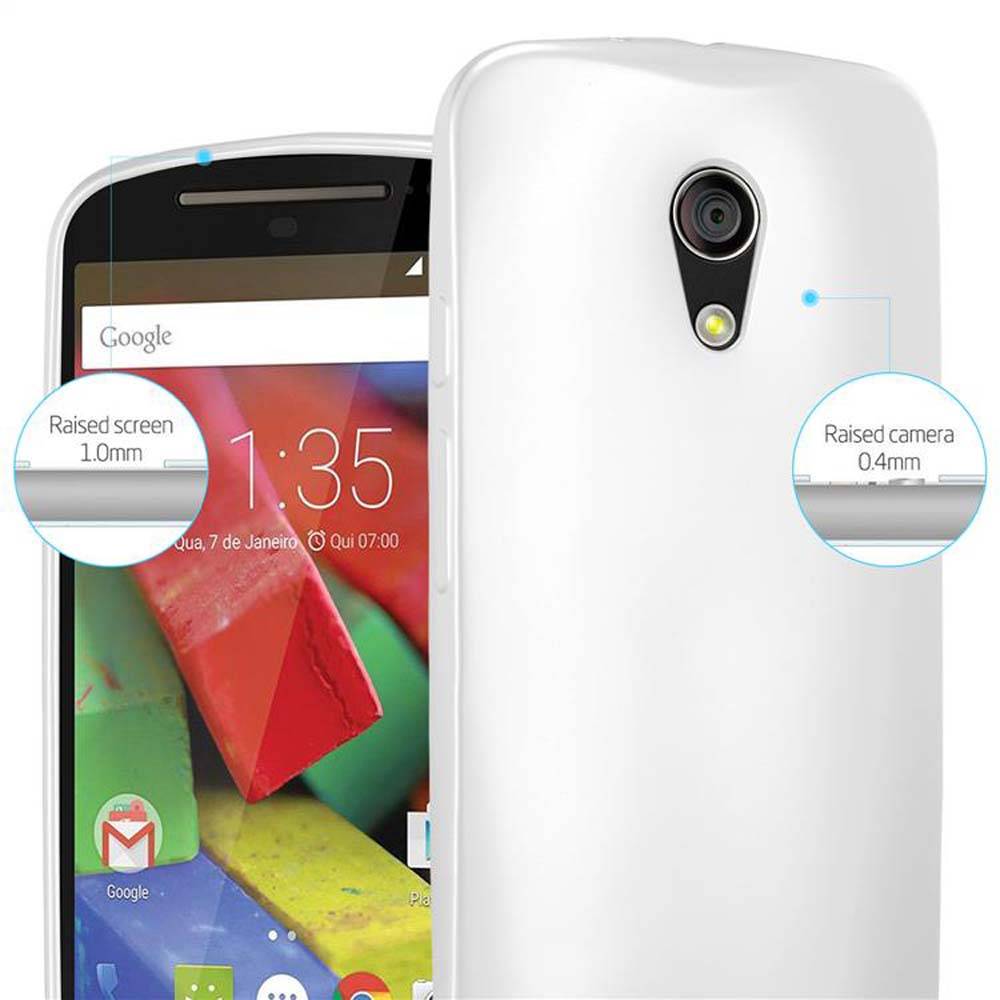 Cadorabo Schutzhülle für Motorola MOTO G2 Hülle in Silber Handyhülle TPU Silikon Etui Cover Case