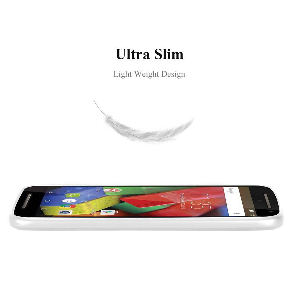 Cadorabo Schutzhülle für Motorola MOTO G2 Hülle in Silber Handyhülle TPU Silikon Etui Cover Case