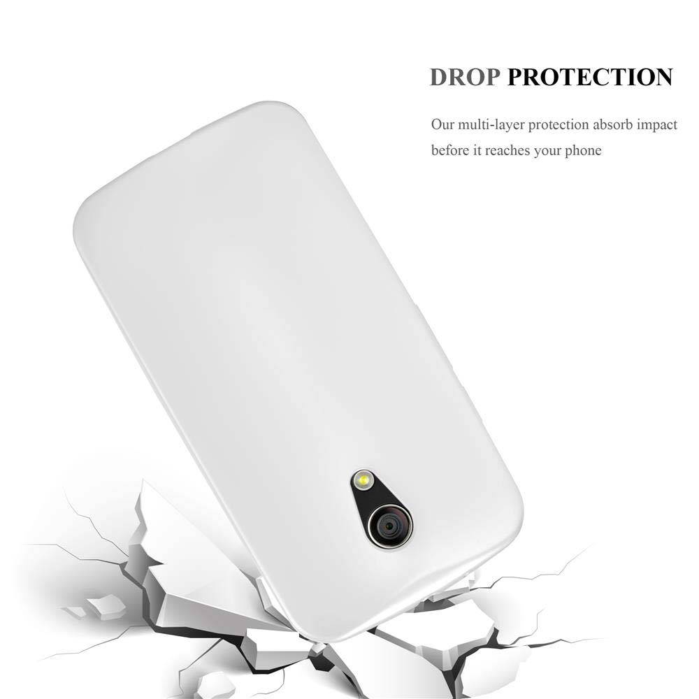 Cadorabo Schutzhülle für Motorola MOTO G2 Hülle in Silber Handyhülle TPU Silikon Etui Cover Case