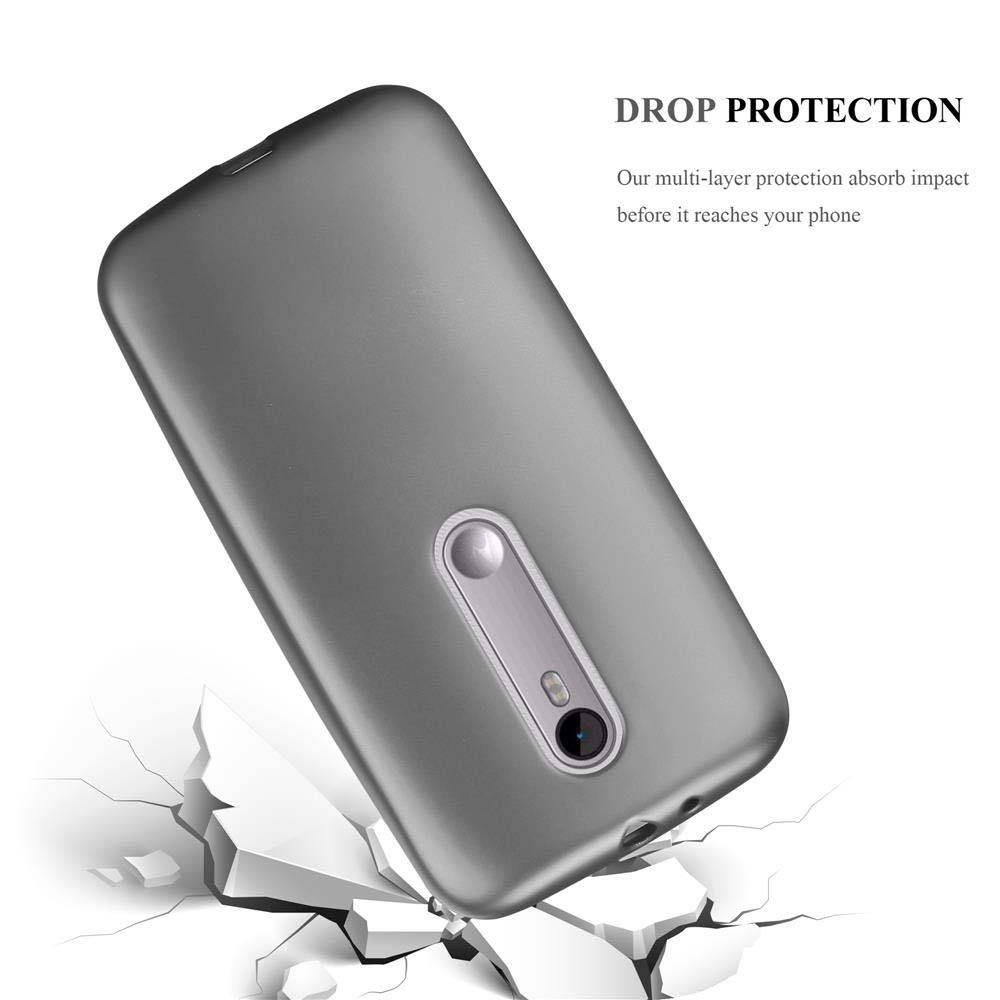 Cadorabo Schutzhülle für Motorola MOTO G3 Hülle in Grau Handyhülle TPU Silikon Etui Cover Case