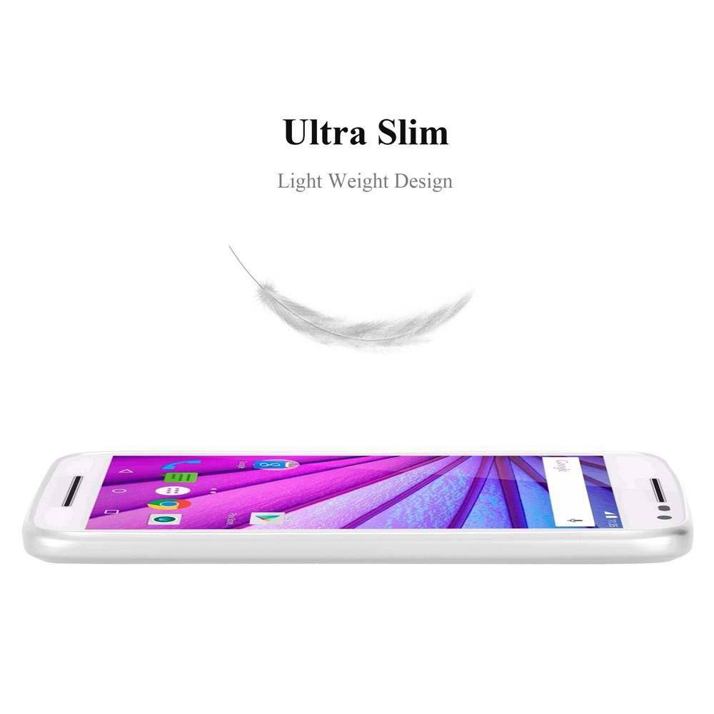 Cadorabo Hülle für Motorola MOTO G3 Hülle in METALLIC SILBER - Handyhülle aus TPU Silikon - Silikonhülle Schutzhülle Ultra Slim Soft Back Cover