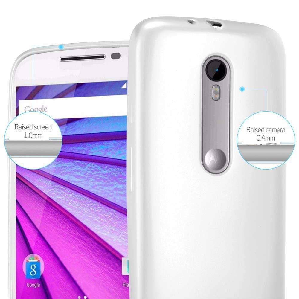 Cadorabo Hülle für Motorola MOTO G3 Hülle in METALLIC SILBER - Handyhülle aus TPU Silikon - Silikonhülle Schutzhülle Ultra Slim Soft Back Cover