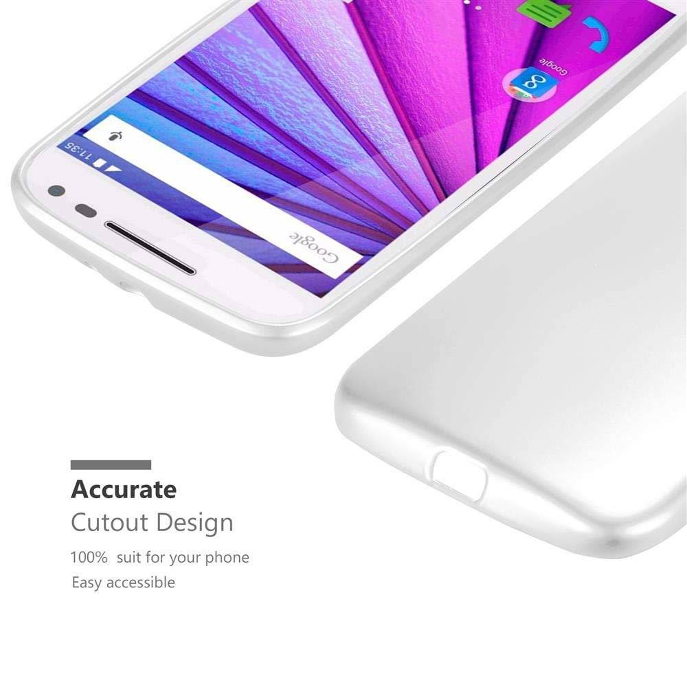 Cadorabo Hülle für Motorola MOTO G3 Hülle in METALLIC SILBER - Handyhülle aus TPU Silikon - Silikonhülle Schutzhülle Ultra Slim Soft Back Cover