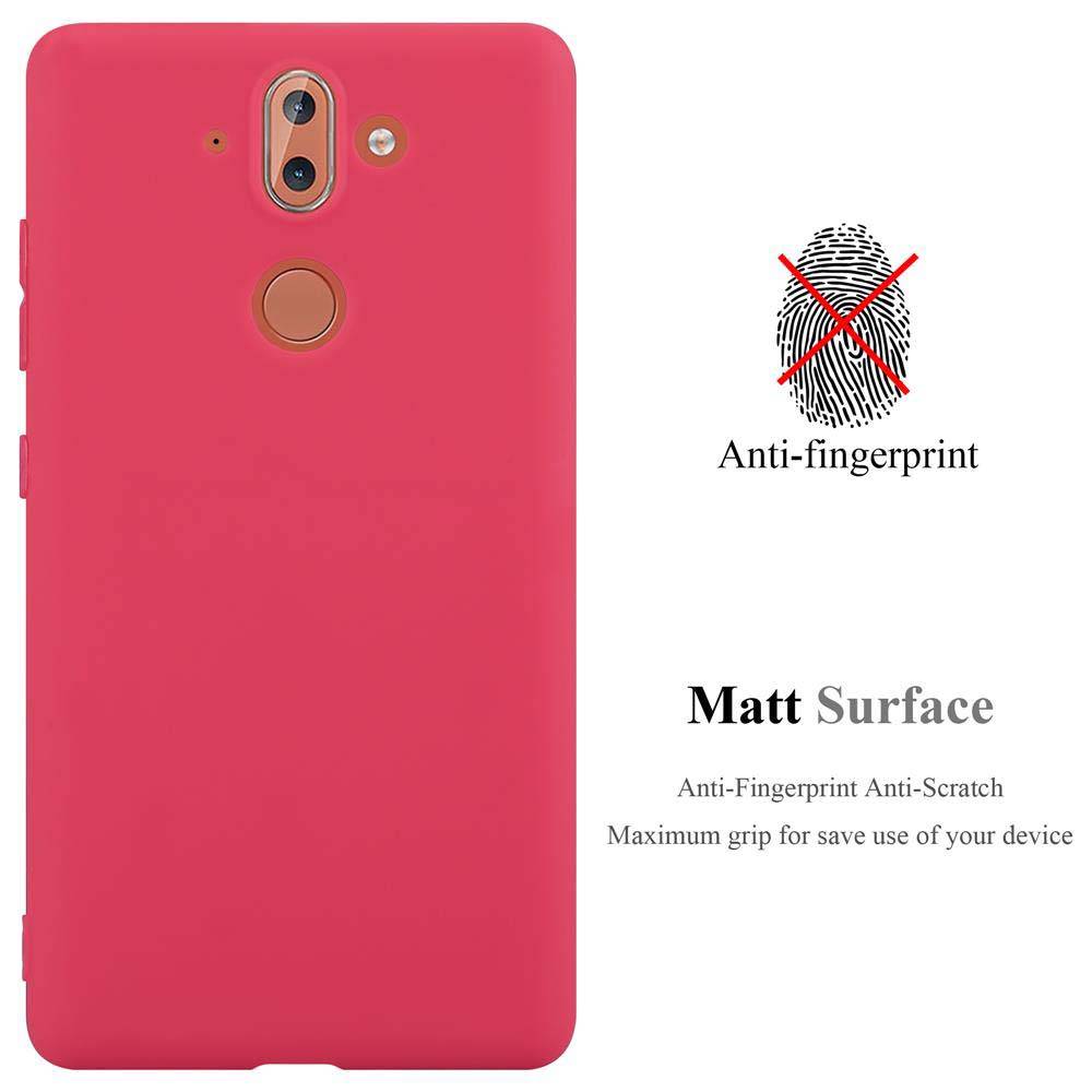 Cadorabo Hülle für Nokia 8 Sirocco Schutzhülle in Rot Handyhülle TPU Silikon Etui Case Cover