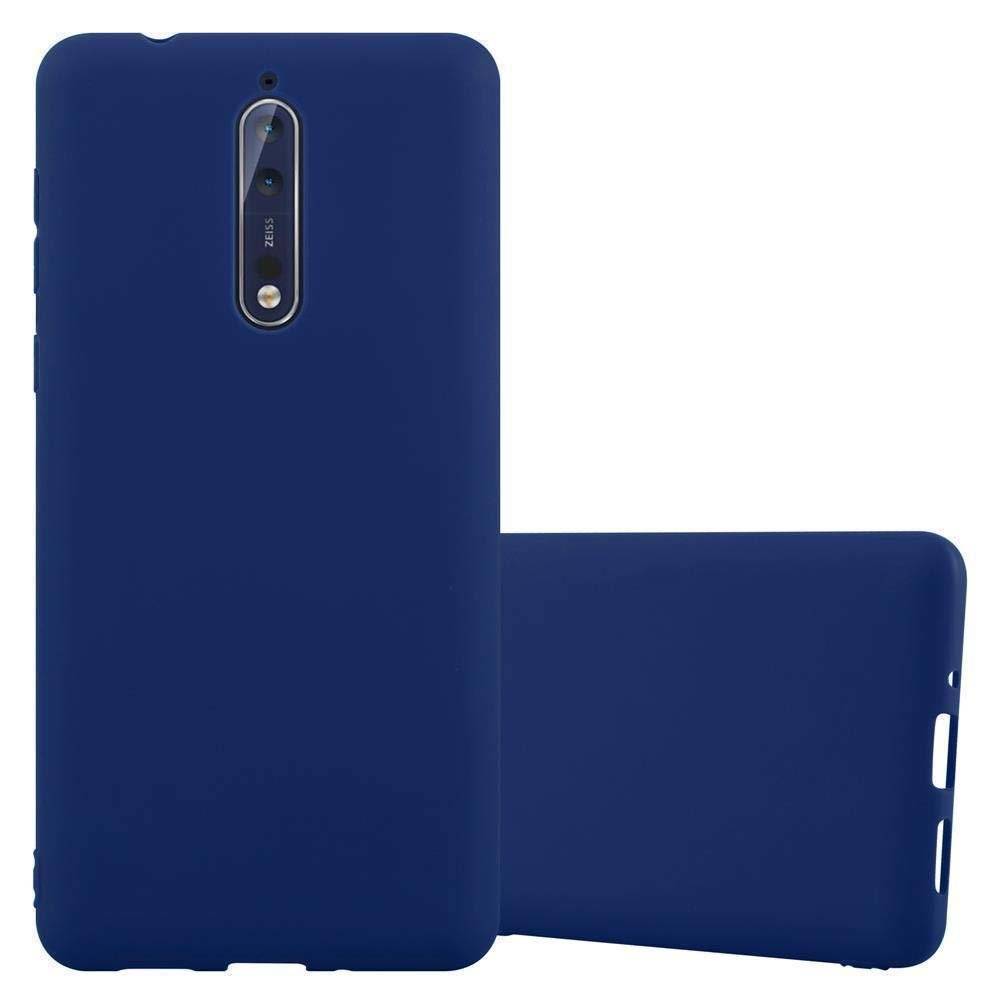 Cadorabo Hülle für Nokia 8 2017 Hülle in CANDY DUNKEL BLAU - Handyhülle aus TPU Silikon - Silikonhülle Schutzhülle Ultra Slim Soft Back Cover Ca