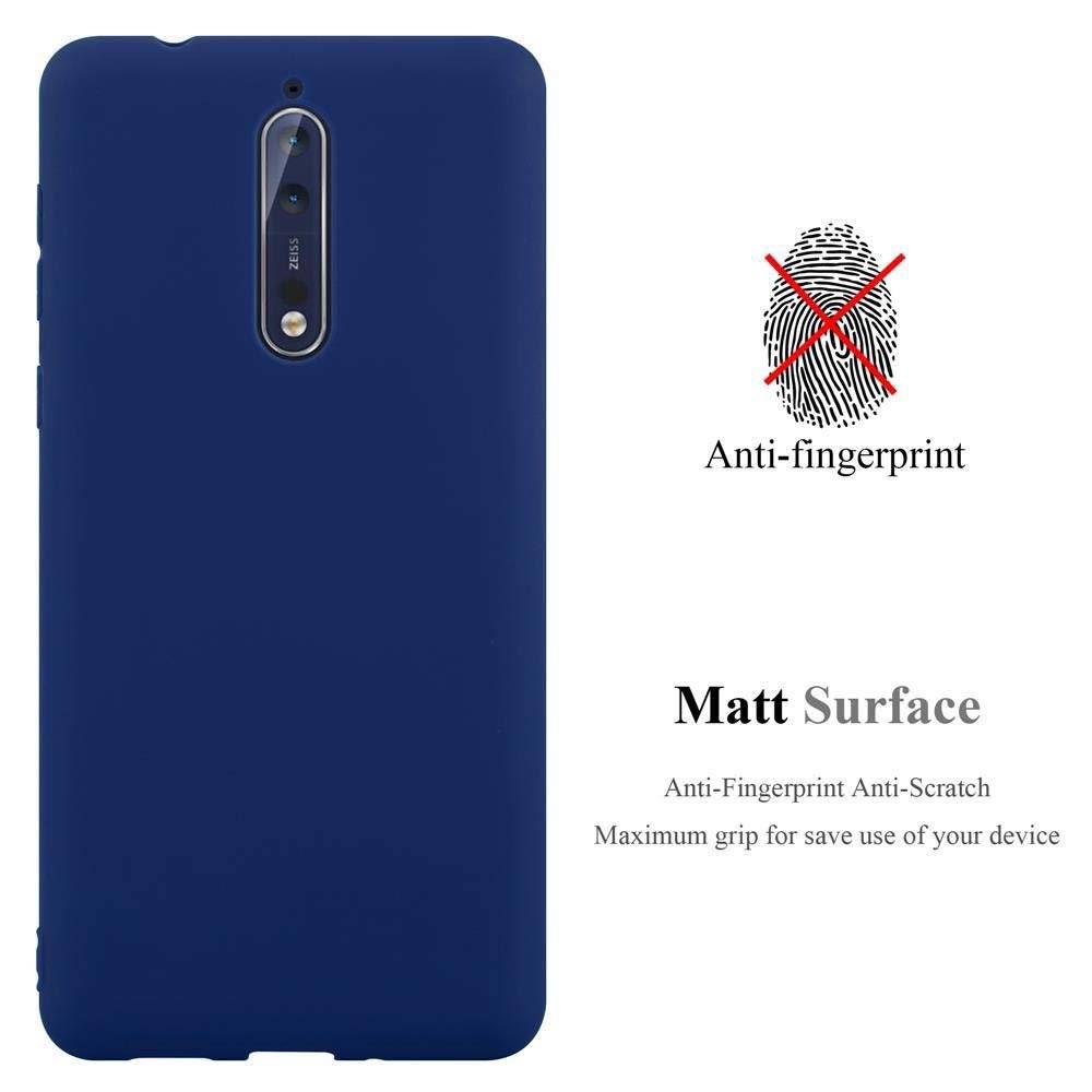 Cadorabo Hülle für Nokia 8 2017 Hülle in CANDY DUNKEL BLAU - Handyhülle aus TPU Silikon - Silikonhülle Schutzhülle Ultra Slim Soft Back Cover Ca