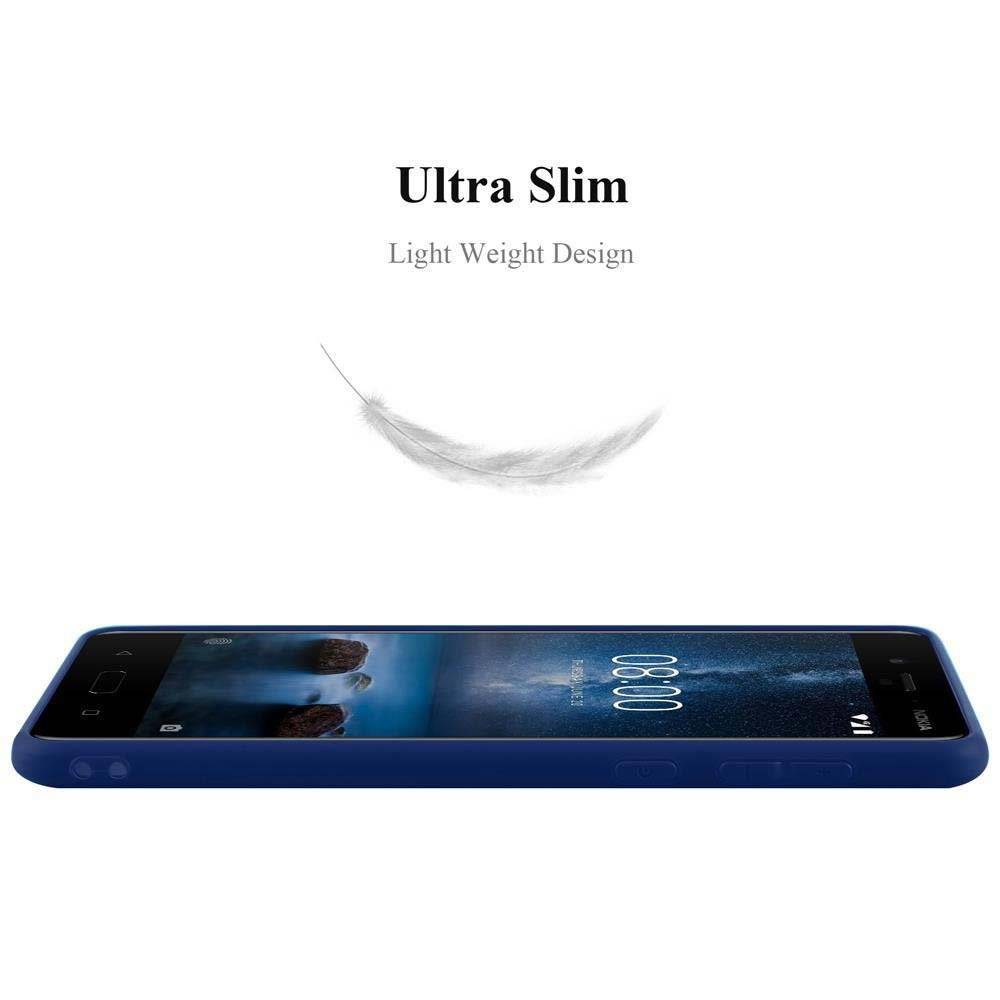 Cadorabo Hülle für Nokia 8 2017 Hülle in CANDY DUNKEL BLAU - Handyhülle aus TPU Silikon - Silikonhülle Schutzhülle Ultra Slim Soft Back Cover Ca