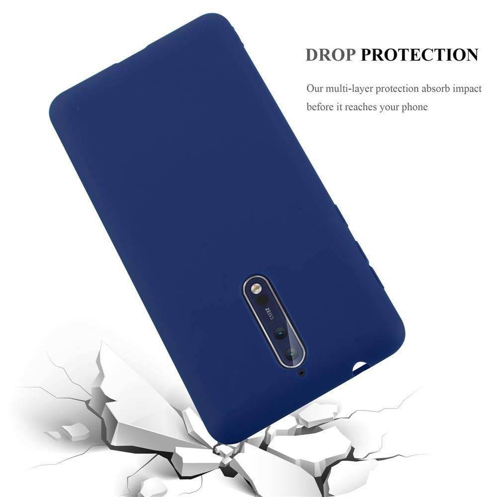 Cadorabo Hülle für Nokia 8 2017 Hülle in CANDY DUNKEL BLAU - Handyhülle aus TPU Silikon - Silikonhülle Schutzhülle Ultra Slim Soft Back Cover Ca