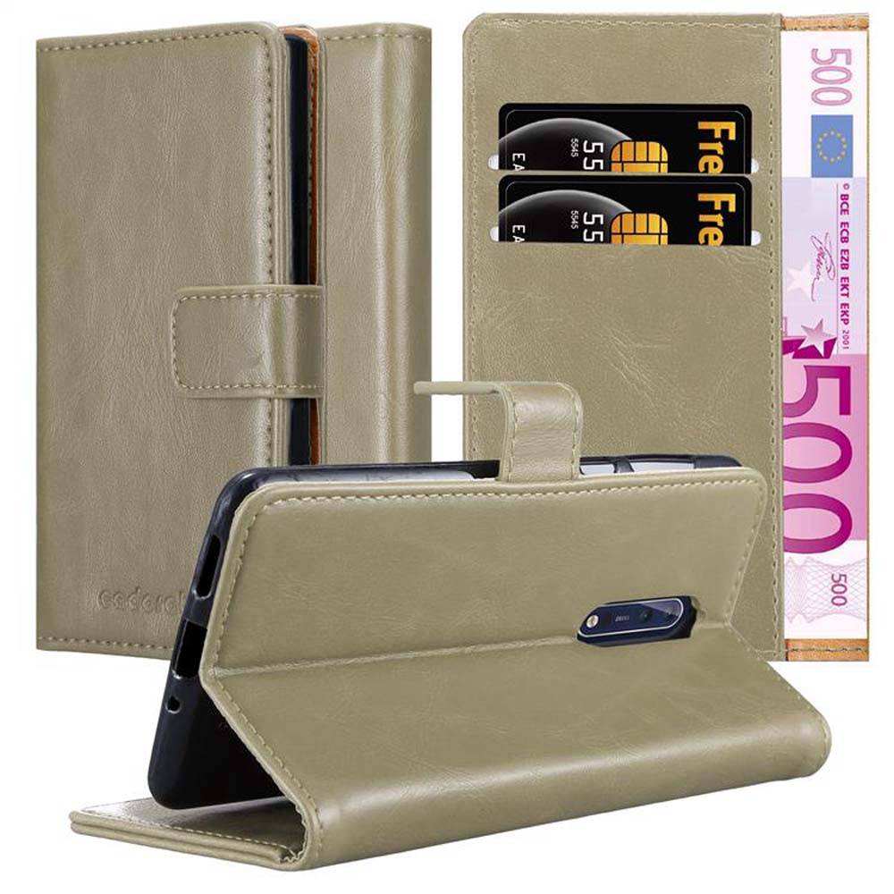 Cadorabo Hülle für Nokia 8 2017 Schutzhülle in Braun Handyhülle Book Tasche Case Etui Luxury