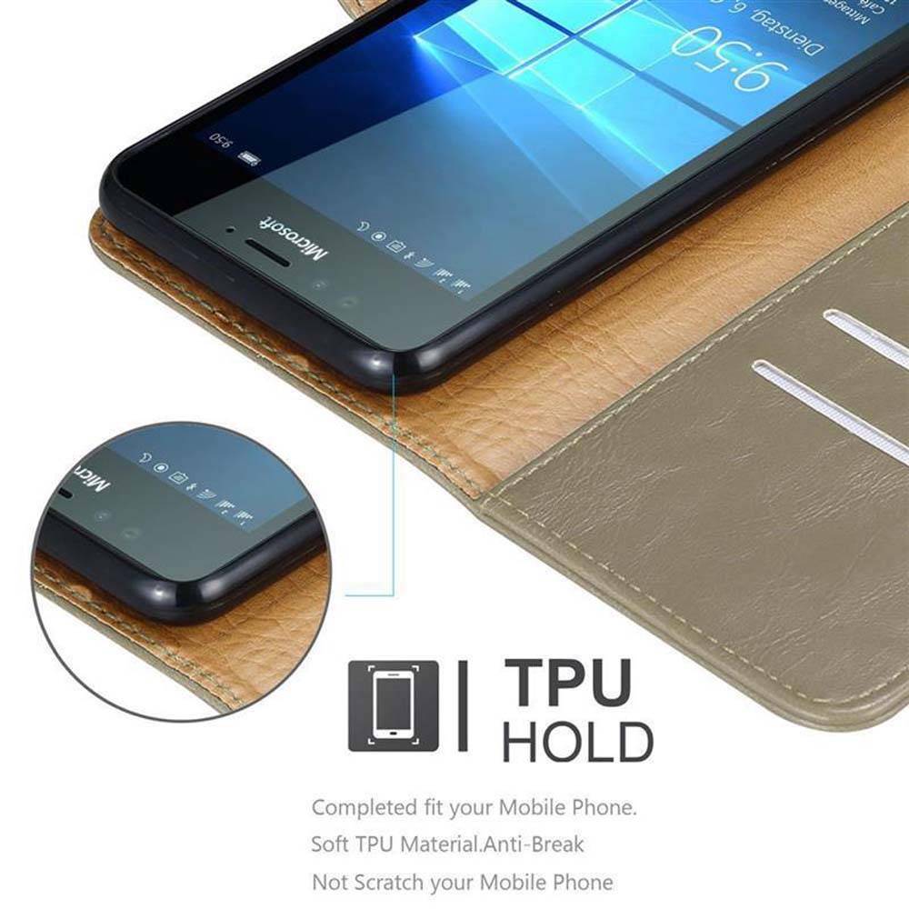 Cadorabo Hülle für Nokia Lumia 950 Schutzhülle in Braun Handyhülle Book Tasche Case Etui Luxury