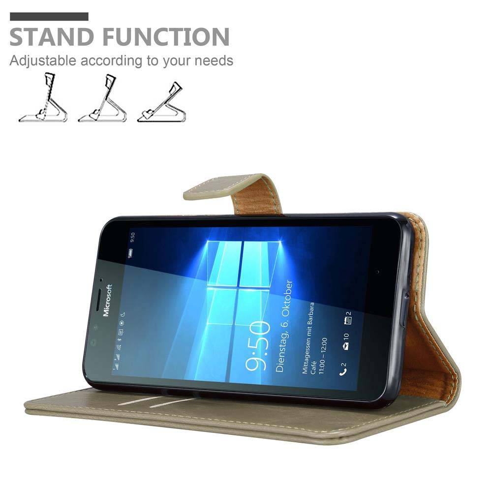 Cadorabo Hülle für Nokia Lumia 950 Schutzhülle in Braun Handyhülle Book Tasche Case Etui Luxury
