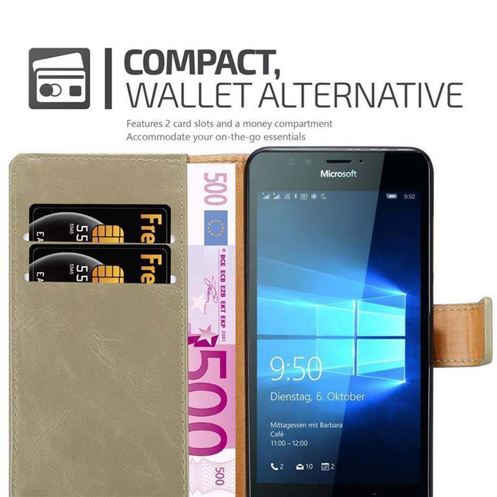 Cadorabo Hülle für Nokia Lumia 950 Schutzhülle in Braun Handyhülle Book Tasche Case Etui Luxury