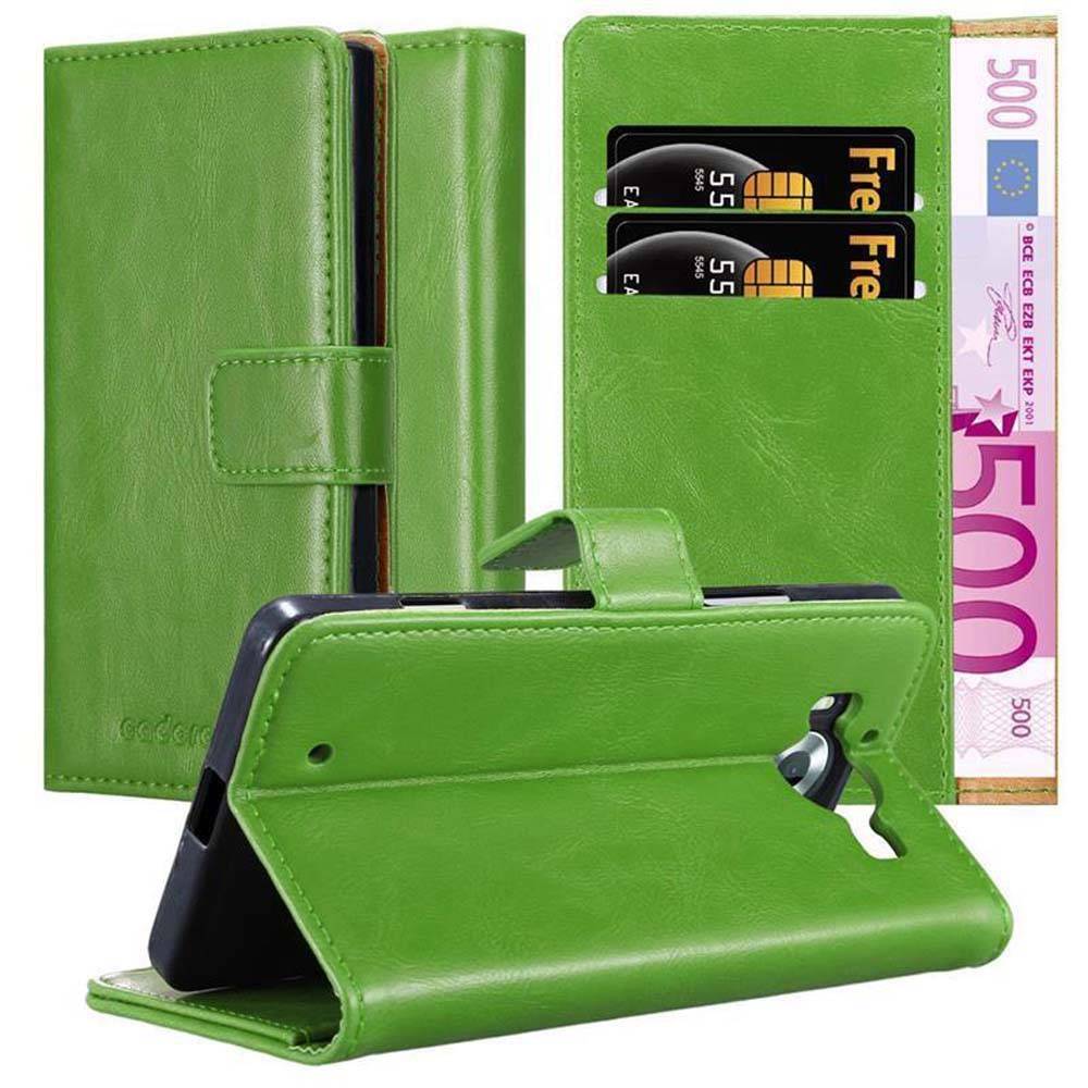 Cadorabo Hülle für Nokia Lumia 950 Schutzhülle in Grün Handyhülle Book Tasche Case Etui Luxury