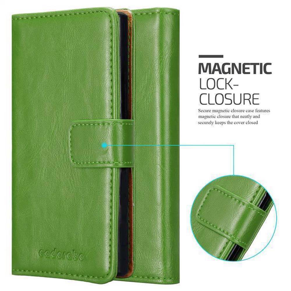 Cadorabo Hülle für Nokia Lumia 950 Schutzhülle in Grün Handyhülle Book Tasche Case Etui Luxury