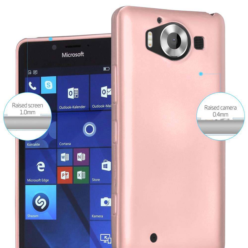 Cadorabo Schutzhülle für Nokia Lumia 950 Hülle in Rosa Handyhülle TPU Silikon Etui Cover Case