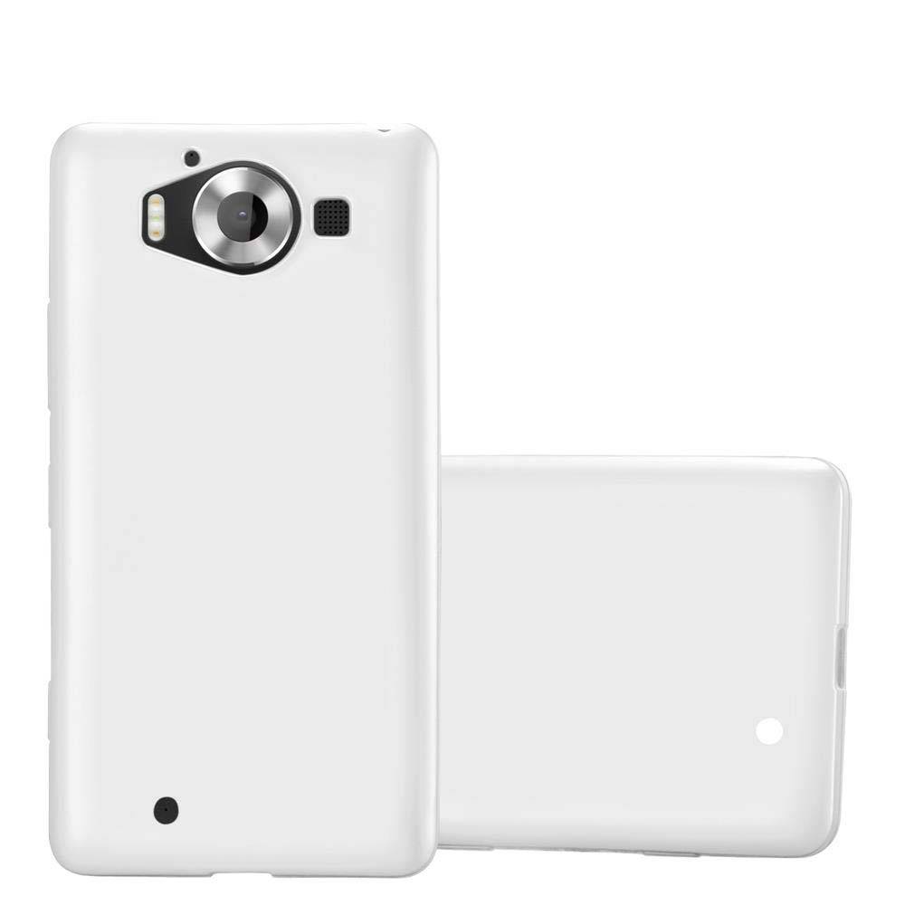 Cadorabo Schutzhülle für Nokia Lumia 950 Hülle in Silber Handyhülle TPU Silikon Etui Cover Case