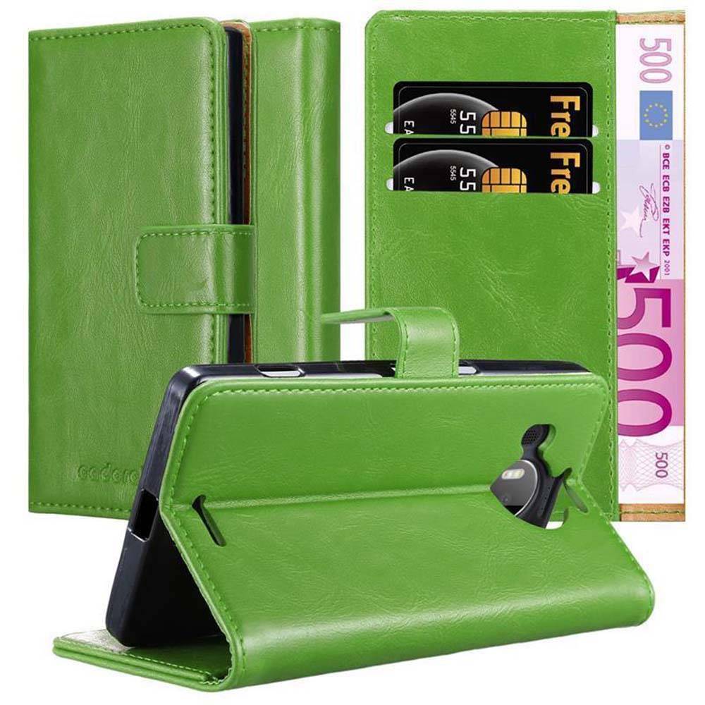 Cadorabo Hülle für Nokia Lumia 950 XL Schutzhülle in Grün Handyhülle Book Tasche Case Etui Luxury