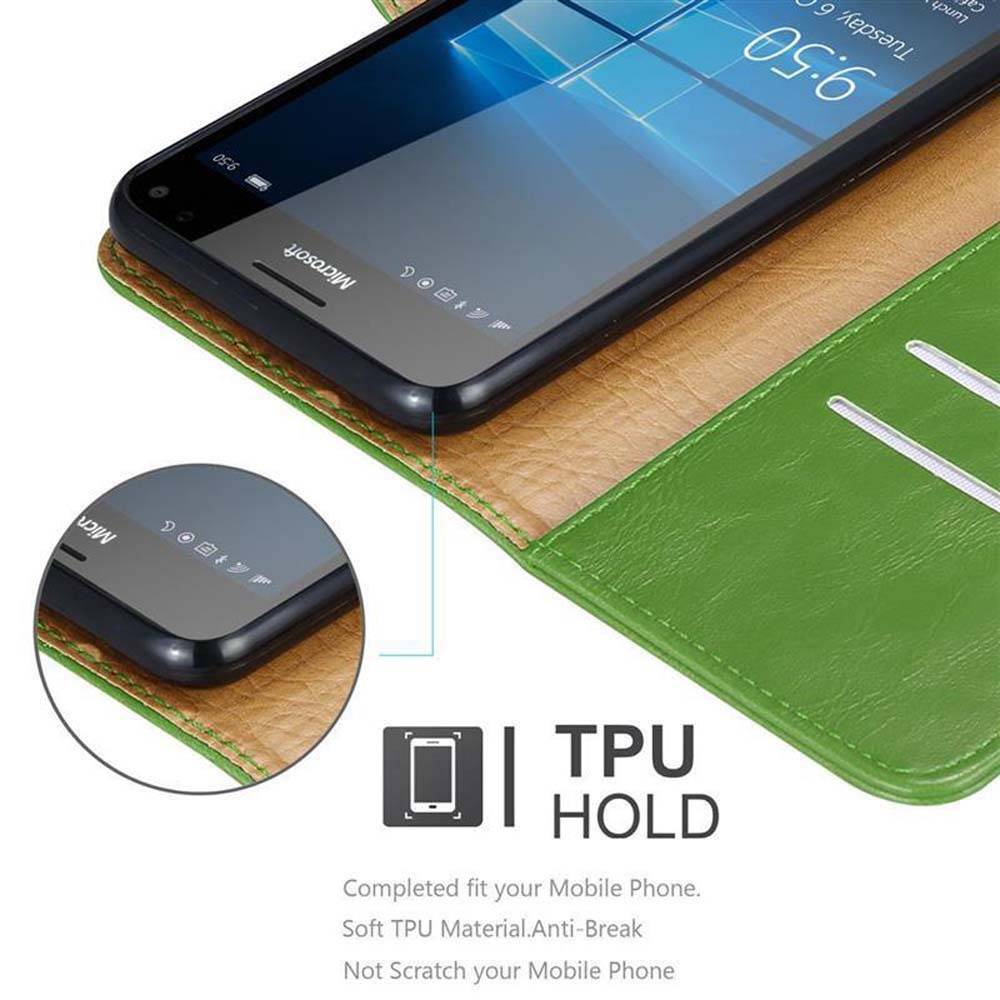 Cadorabo Hülle für Nokia Lumia 950 XL Schutzhülle in Grün Handyhülle Book Tasche Case Etui Luxury