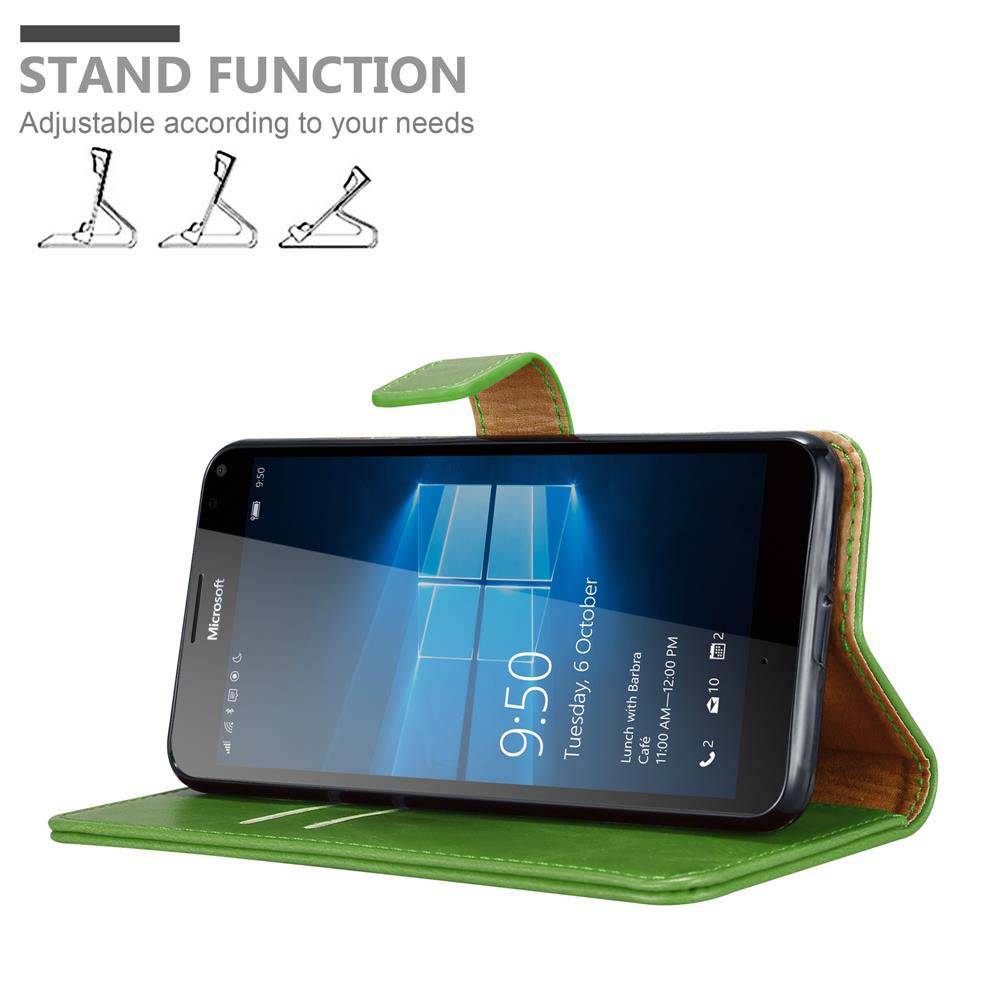 Cadorabo Hülle für Nokia Lumia 950 XL Schutzhülle in Grün Handyhülle Book Tasche Case Etui Luxury