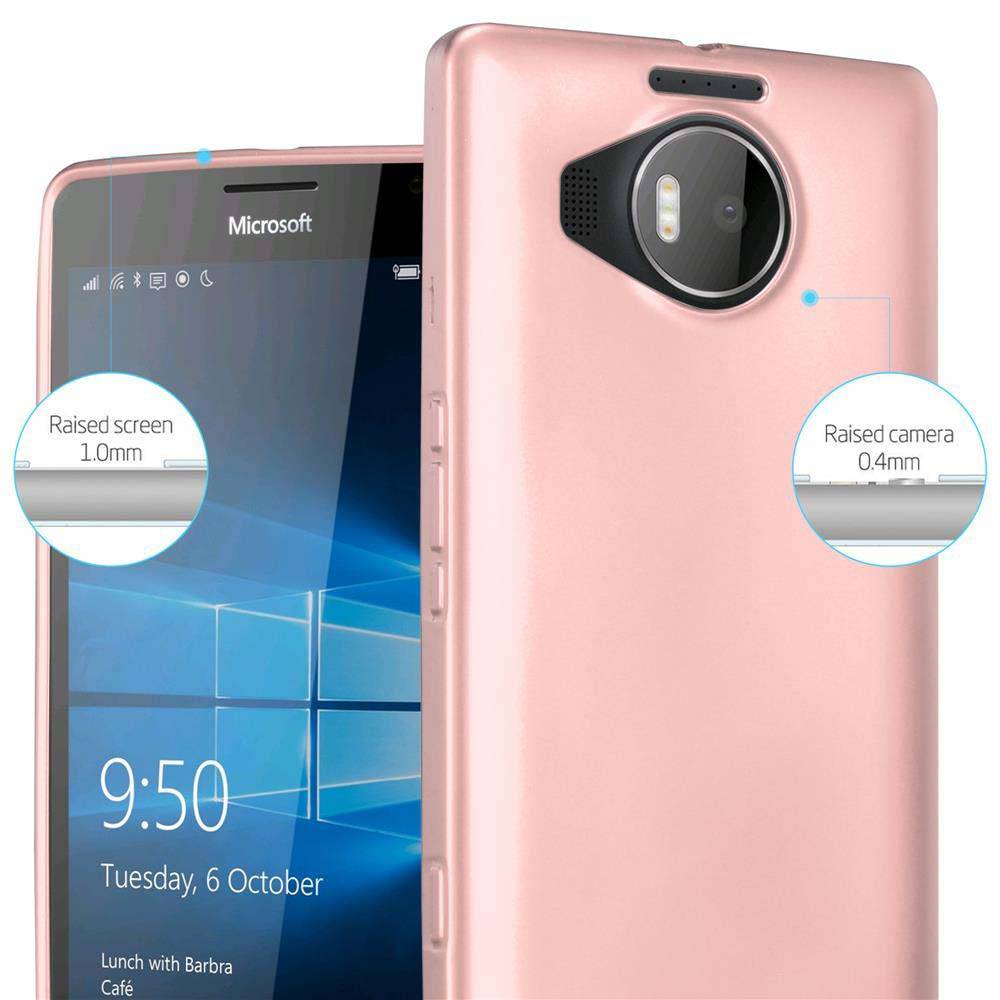 Cadorabo Schutzhülle für Nokia Lumia 950 XL Hülle in Rosa Handyhülle TPU Silikon Etui Cover Case