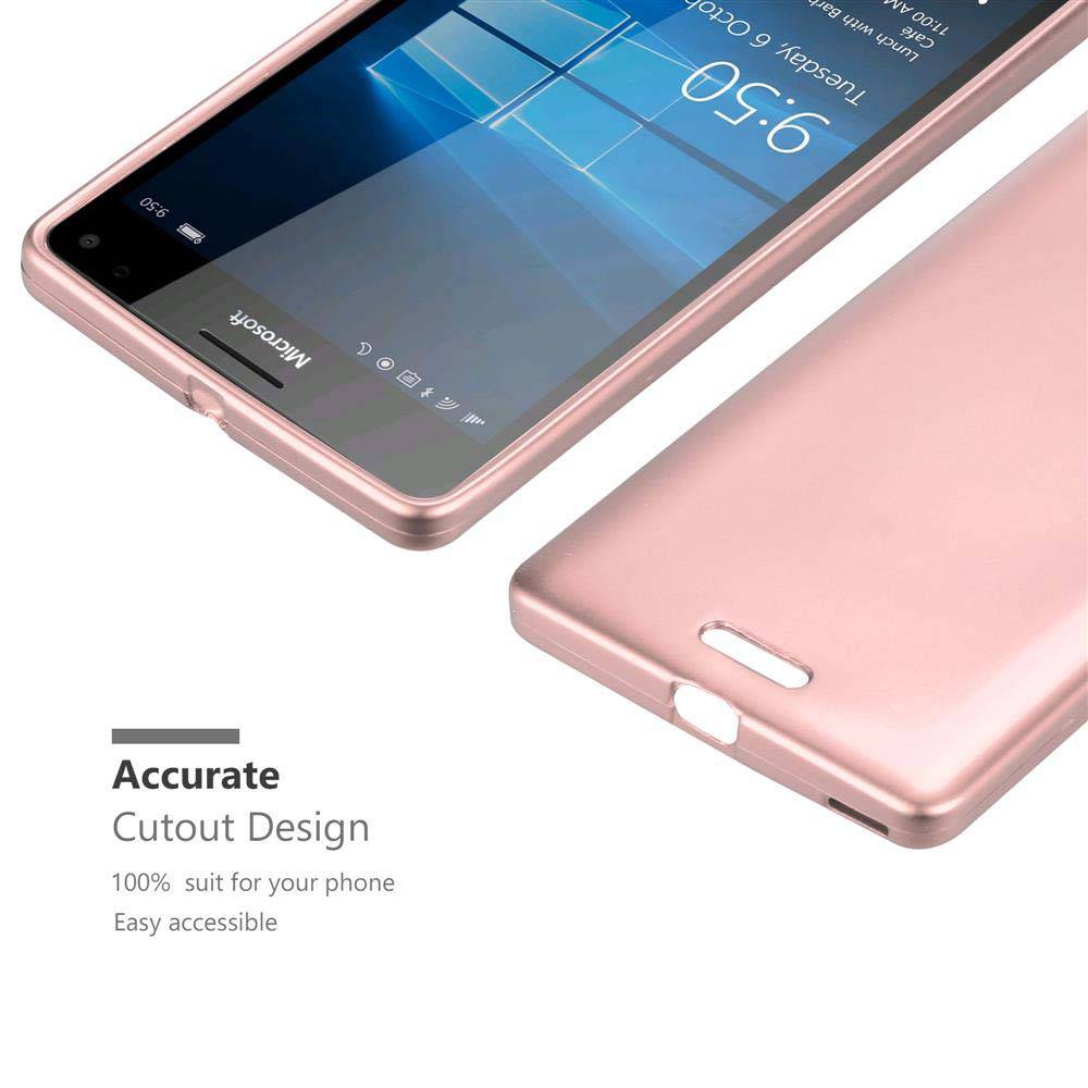 Cadorabo Schutzhülle für Nokia Lumia 950 XL Hülle in Rosa Handyhülle TPU Silikon Etui Cover Case