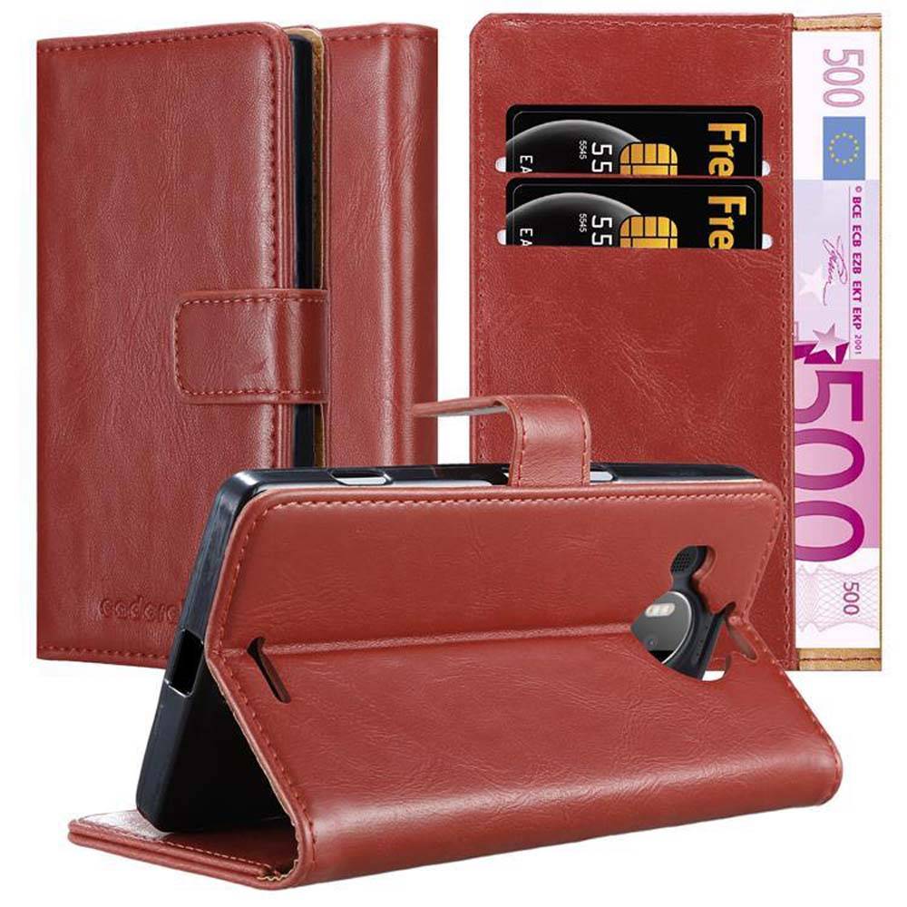 Cadorabo Hülle für Nokia Lumia 950 XL Schutzhülle in Rot Handyhülle Book Tasche Case Etui Luxury