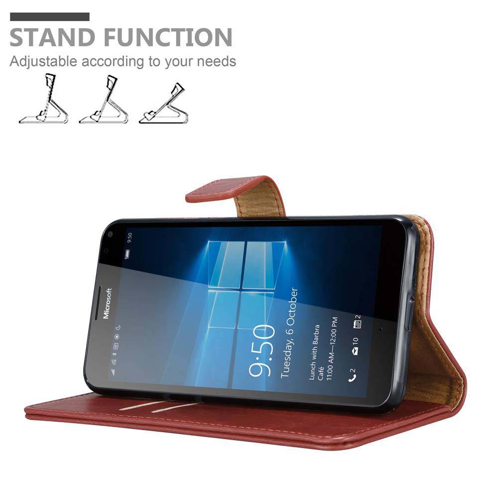 Cadorabo Hülle für Nokia Lumia 950 XL Schutzhülle in Rot Handyhülle Book Tasche Case Etui Luxury