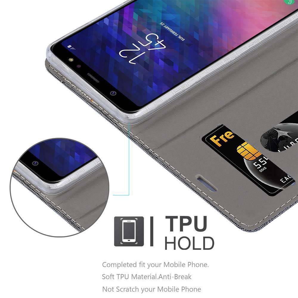 Cadorabo Hülle für Samsung Galaxy A6 2018 Schutzhülle in Grau Handy Hülle Etui Book Case Cover