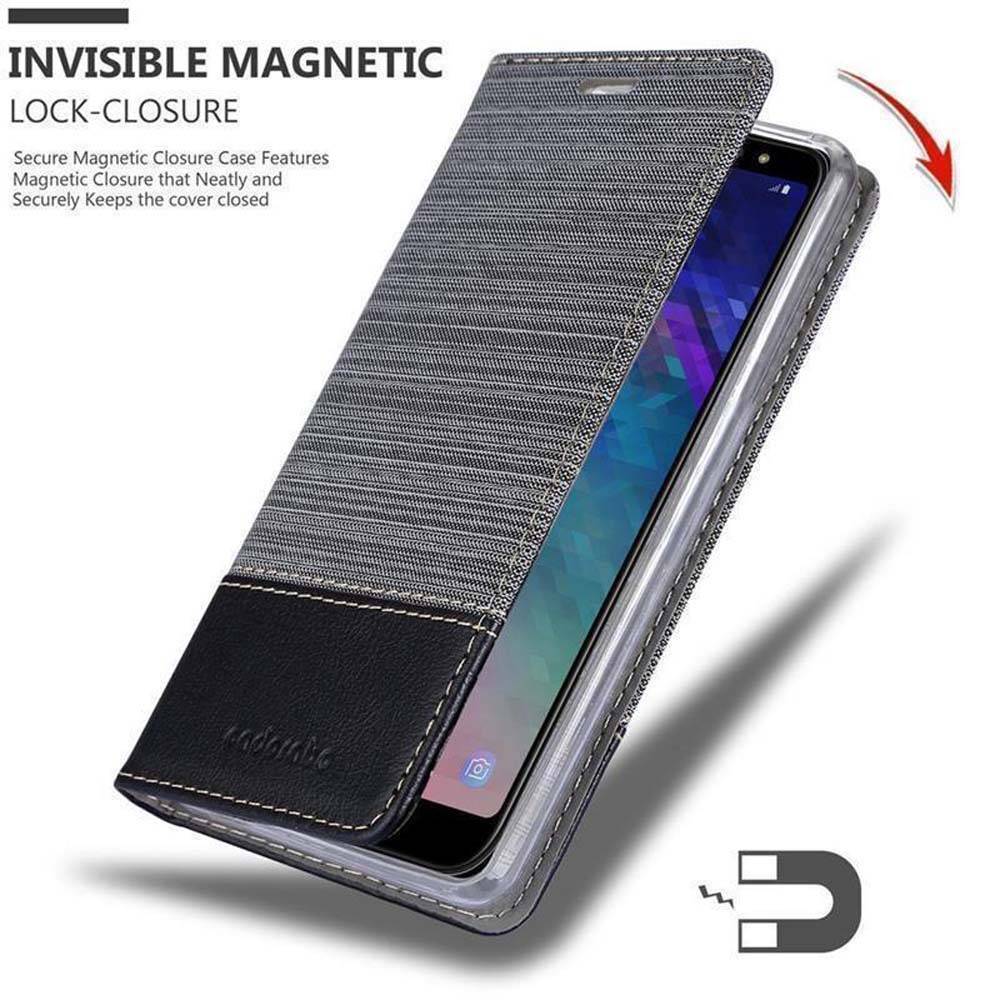 Cadorabo Hülle für Samsung Galaxy A6 2018 Schutzhülle in Grau Handy Hülle Etui Book Case Cover