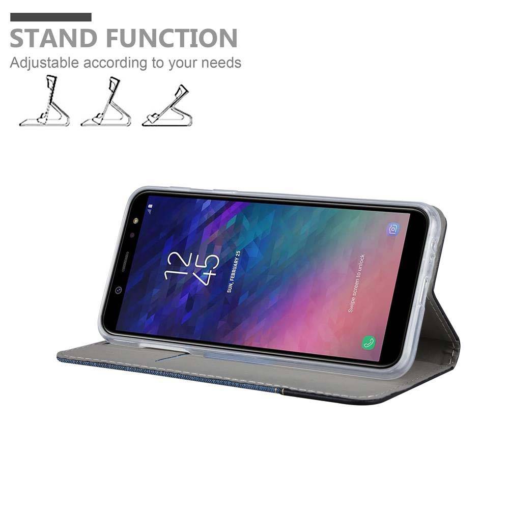 Cadorabo Hülle für Samsung Galaxy A6 PLUS 2018 Schutzhülle in Blau Handy Hülle Etui Book Case Cover