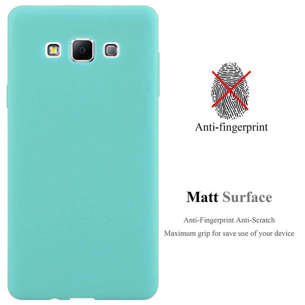 Cadorabo Hülle für Samsung Galaxy A7 2015 Schutzhülle in Blau Handyhülle TPU Silikon Etui Case Cover