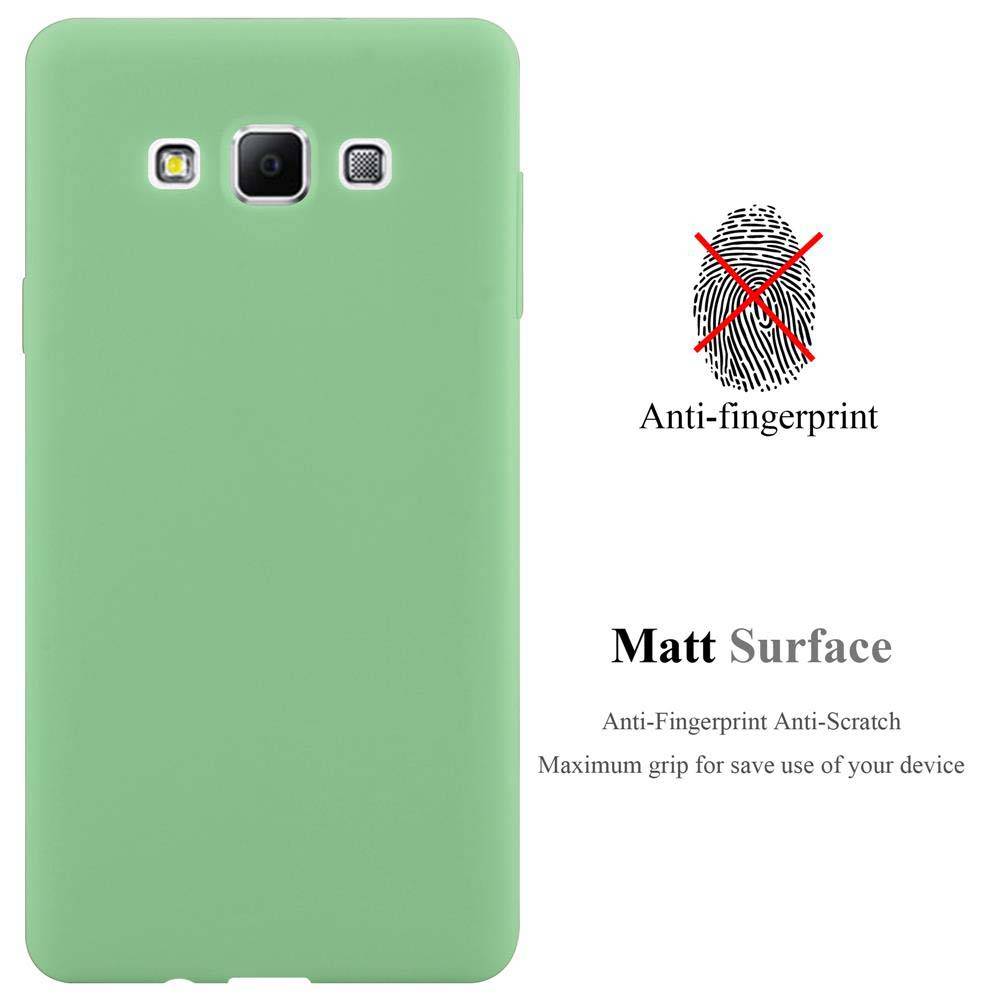 Cadorabo Hülle für Samsung Galaxy A7 2015 Schutzhülle in Grün Handyhülle TPU Silikon Etui Case Cover
