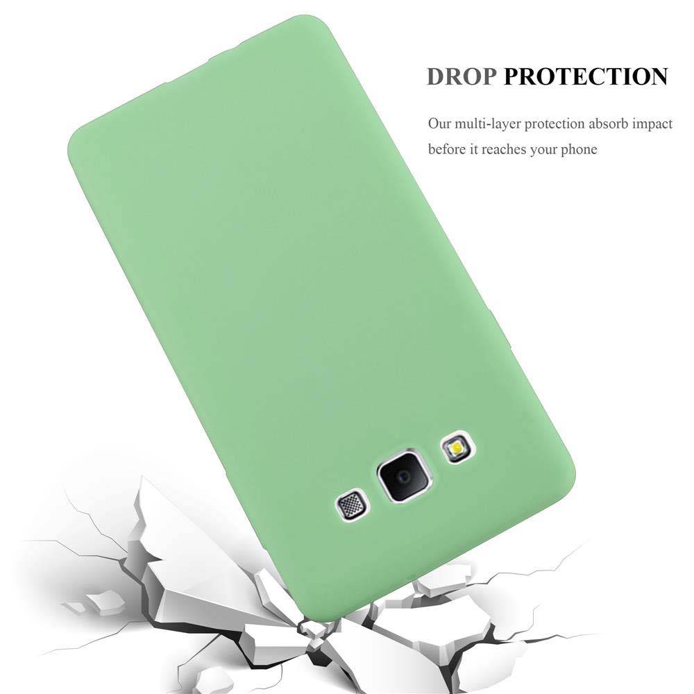 Cadorabo Hülle für Samsung Galaxy A7 2015 Schutzhülle in Grün Handyhülle TPU Silikon Etui Case Cover