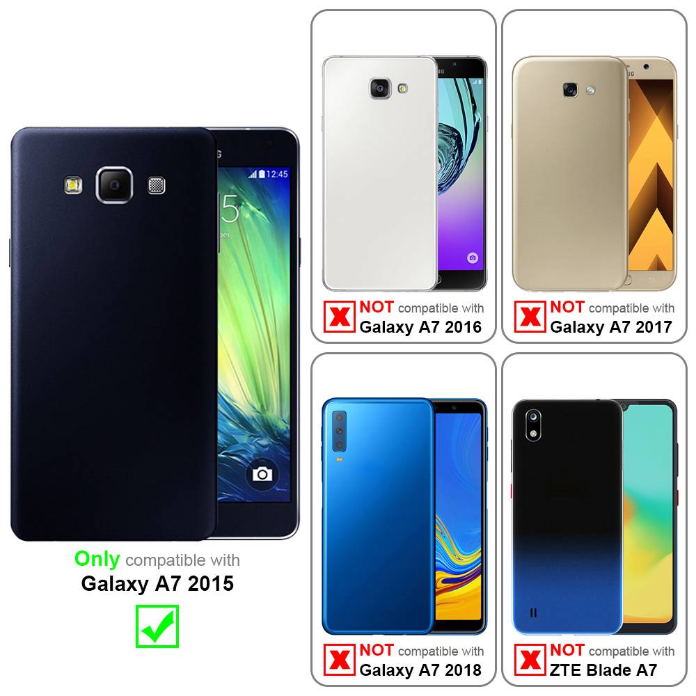 Cadorabo Hülle für Samsung Galaxy A7 2015 Schutzhülle in Grün Handyhülle TPU Silikon Etui Case Cover