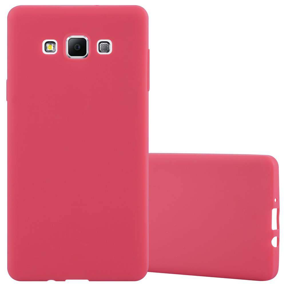 Cadorabo Hülle für Samsung Galaxy A7 2015 Schutzhülle in Rot Handyhülle TPU Silikon Etui Case Cover