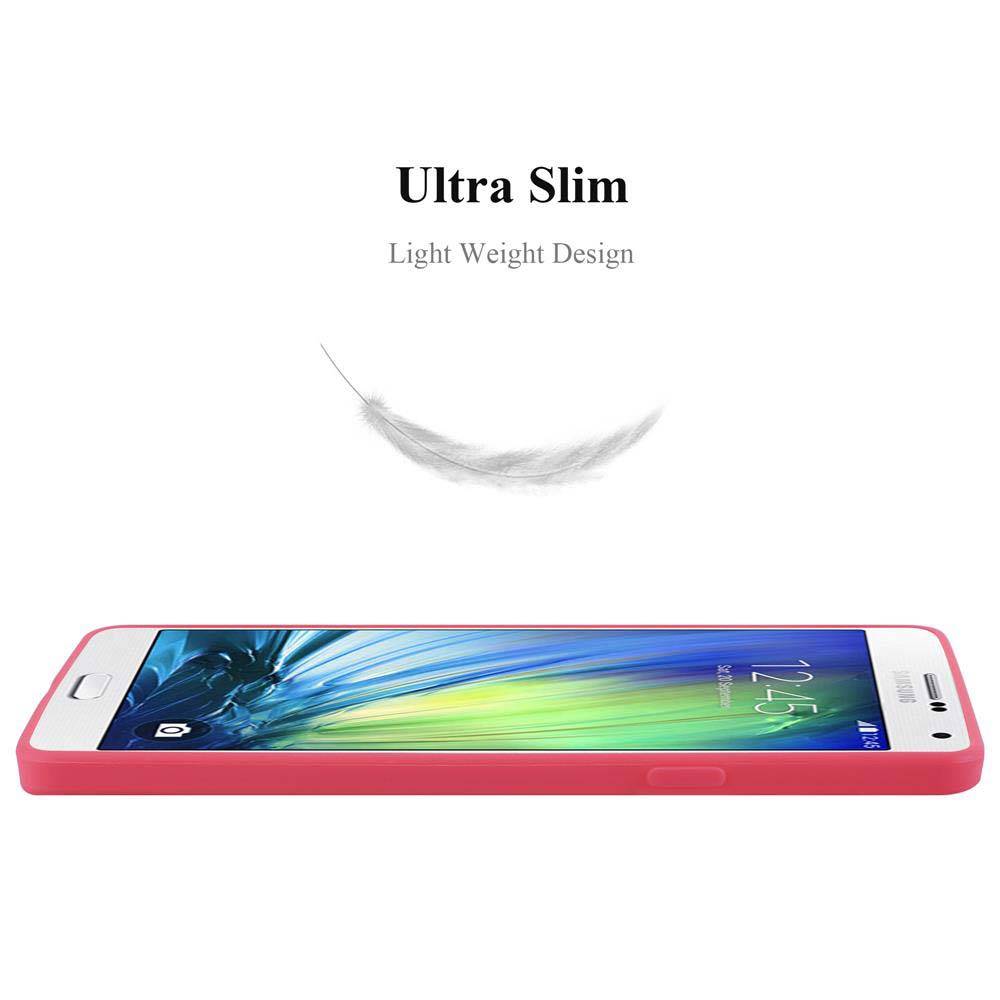 Cadorabo Hülle für Samsung Galaxy A7 2015 Schutzhülle in Rot Handyhülle TPU Silikon Etui Case Cover