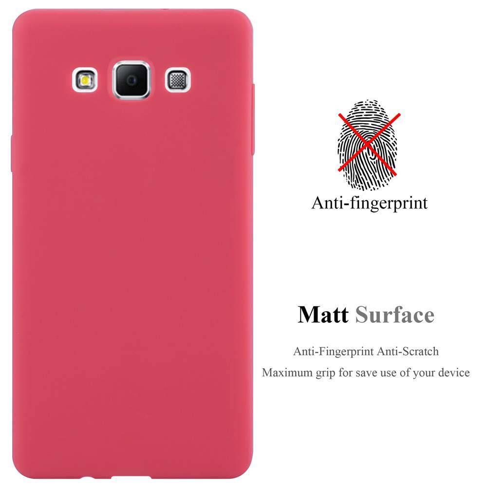 Cadorabo Hülle für Samsung Galaxy A7 2015 Schutzhülle in Rot Handyhülle TPU Silikon Etui Case Cover