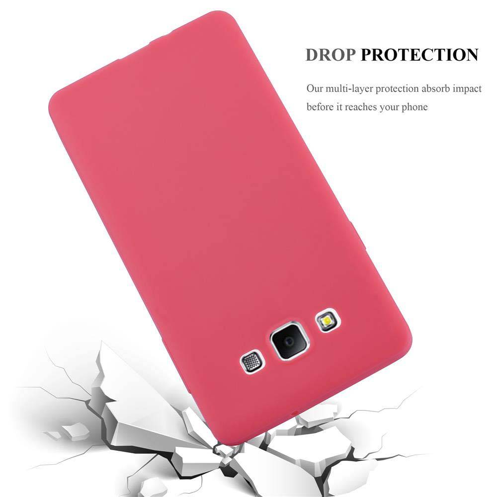 Cadorabo Hülle für Samsung Galaxy A7 2015 Schutzhülle in Rot Handyhülle TPU Silikon Etui Case Cover