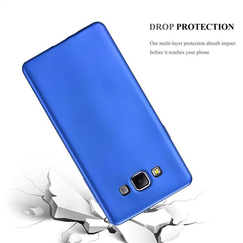 Cadorabo Schutzhülle für Samsung Galaxy A7 2015 Hülle in Blau Handyhülle TPU Silikon Etui Cover Case