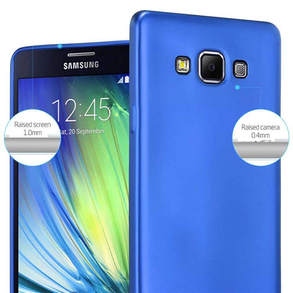 Cadorabo Schutzhülle für Samsung Galaxy A7 2015 Hülle in Blau Handyhülle TPU Silikon Etui Cover Case