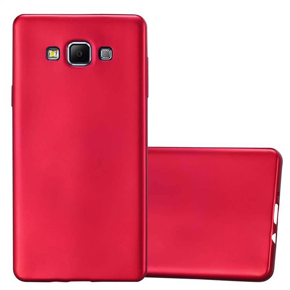 Cadorabo Schutzhülle für Samsung Galaxy A7 2015 Hülle in Rot Handyhülle TPU Silikon Etui Cover Case